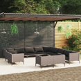 thumbnail image 1 of vidaXL 13 Piece Patio Lounge Set with Cushions Poly Rattan Dark Gray, 1 of 6