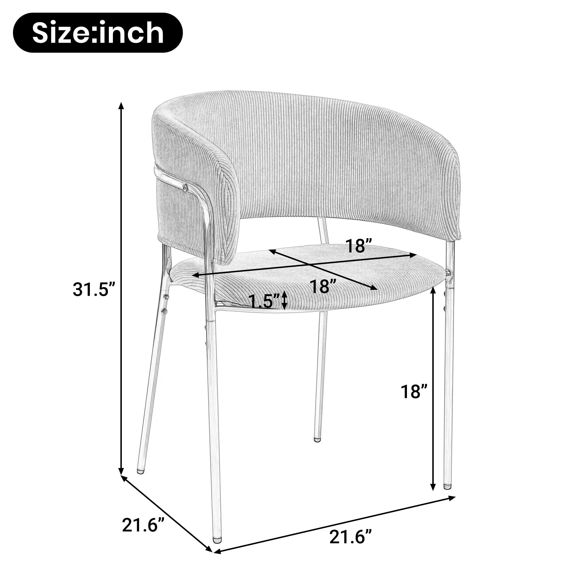 Ensemble de 4 chaises d'appoint modernes Noble House HORIZON avec pattes inclinées et pieds réglables (vert)