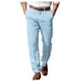 thumbnail image 1 of Men's Summer Beach Pants - Straight Leg, Breathable Fabric, Front Pockets - Formal/Casual Trousers for All Occasions, 1 of 7