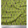thumbnail image 1 of Soimoi Green Poly Georgette Fabric Artistic Leaves Print Sewing Fabric Yard 42 Inch Wide, 1 of 3