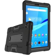 Mignova for Lenovo Tab M8 8.0 Inch Case,Hybrid Three Layer Full-Body Shockproof Armor Defender Full-Body Rugged Protective Case Cover with Stand for Lenovo Tab M8/M8 Smart Tab 8.0 Tablet (Black/Black)