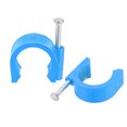 thumbnail image 1 of Unique Bargains Clips de Câble Ronds Bleus 18mm Dia PE avec Clou en Acier Lot de 24, 1 of 5