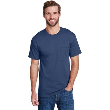 Hanes Mens Workwear Pocket T-Shirt, XL, Navy