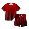 thumbnail image 1 of Plebaso Baby Girls Boys Two-Piece Sets Gradient Color Short Sleeve Tops Shorts Kids Summer Clothes, 1 of 3