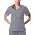 thumbnail image 1 of Core by Maevn Womens Curved V-Neck Solid Scrub Top, 1 of 1