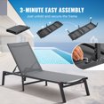 thumbnail image 4 of VEVOR Chaise Lounge Chair Outdoor Patio Lounge Chair Adjustable 5-Position 2 pcs, 4 of 9