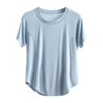 thumbnail image 2 of SDNall Blouse pour Femmes Unie Décontractée Mode Col Rond Régulière Sans Manches Hauts de Nuit, 2 of 9