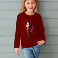 thumbnail image 5 of RXIRUCGD Chemises à Manches Longues pour Filles, Col Rond Mignon, Blouses Décontractées Élégantes (Vin, Taille:11 Ans), 5 of 5