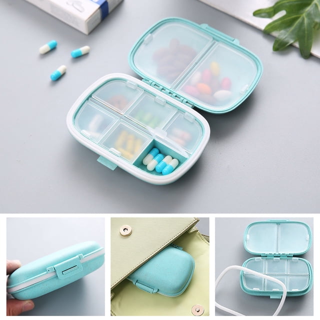 Vaidha Boîte de Rangement Multifonctionnelle, Boîte Portable à 8 Compartiments, Compacte et Pratique, Boîte d'Une Semaine