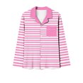 thumbnail image 3 of Jamicy Pyjama pour Femmes, Tenue de Nuit Décontractée, Mode, à Rayures Imprimées, Manches Longues, Haut Décontracté à Boutons avec Pantalon Long, Ensemble de Pyjama pour Femmes, 3 of 4