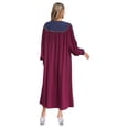 thumbnail image 2 of iefiel Robe de Choeur Color Block pour Femmes, Robe de Pasteur, Manches Bouffantes, Fendue, Fermeture Éclair devant, Bourgogne L, 2 of 7