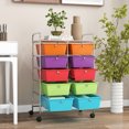 thumbnail image 4 of Gymax 10-Drawer Rolling Storage Cart Tools Scrapbook Paper Organizer on Wheels Multicolor, 4 of 10