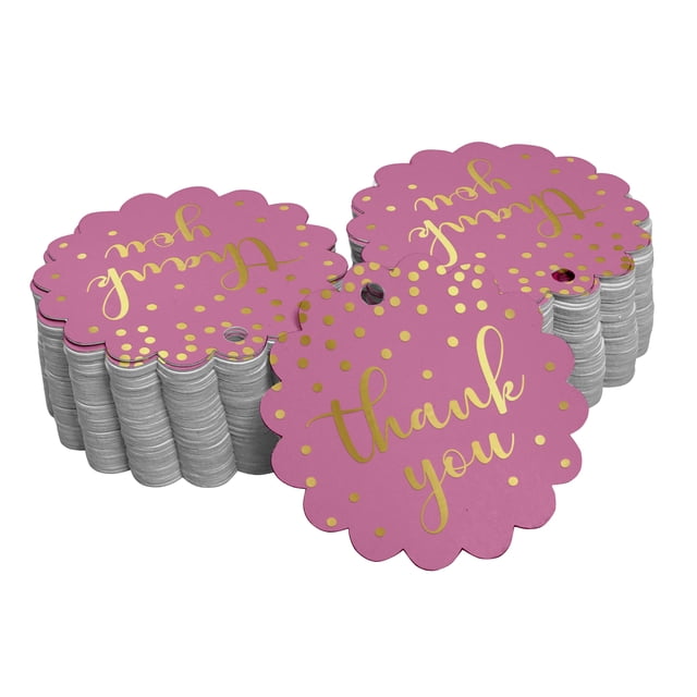 Inkdotpot Gold Foil Paper Hang Tags Thank You Bridal Shower Favor Tags 50 Piece