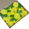 thumbnail image 1 of 25 Pieces Artificial Flowers Set Fake Roses Flowers Bouquets Decorative for Wedding Baby Shower Florals Centerpieces Yellow, 1 of 7