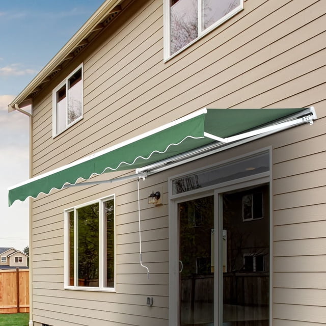 Outsunny Auvent rétractable manuel 13 'x 8'