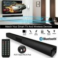 thumbnail image 2 of Gprince Wireless Bluetooth 2 Speak Driver Sound Bar with Remote Control & RCA Line, Black, 2 of 8