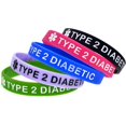 thumbnail image 3 of 5 Pcs TYPE 2 DIABETIC Silicone Wristband Soft Bracelets For Daily Reminder, 3 of 7
