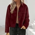 thumbnail image 1 of Plus Size Suede Jackets For Women 2025 Casual Button Down Cropped Jacket Fall Long Sleeve Outerwear Coats Work Clothes, 1 of 8