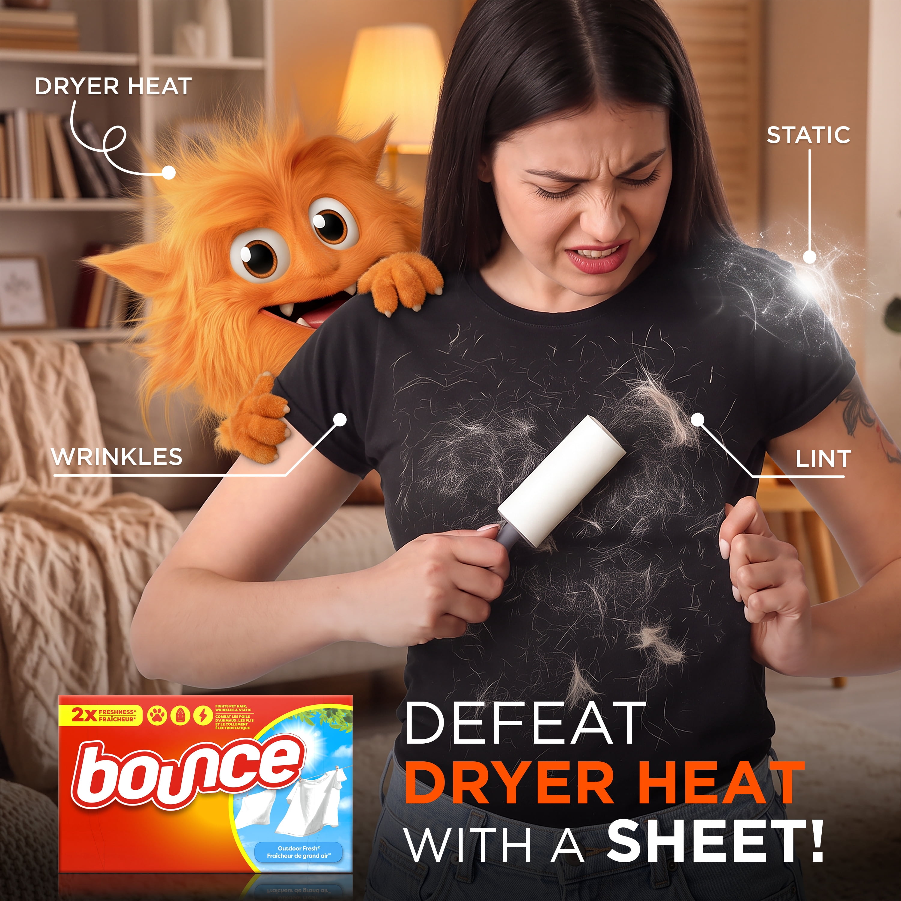 Bounce Dryer Sheets, Outdoor Fresh Scent, 200 Count
