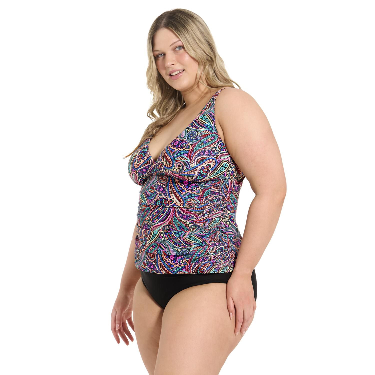 Krista Plus Tankini D-Cup Women's V-Neck Swim Top