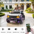 thumbnail image 4 of 24V 2 Seater Ride on Cars for Big Kids, Licensed Ford Bronco Raptor Powered Ride on Toy Truck with Remote Control, Spring Suspension, Bluetooth, LED Light, Electric Car for Kids 3-8 Boys Girls, White, 4 of 8