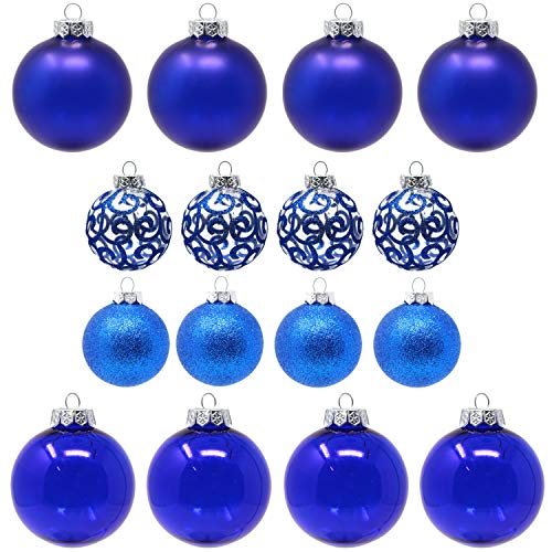 Sleetly Boules de Noël Bleues, Ensemble de 16