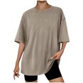 thumbnail image 1 of Timegard T-Shirts pour Femmes Athlétiques à Col Rond à Manches Courtes Amples Haut d'Entraînement Confortable Uni Décontracté Basique, 1 of 3