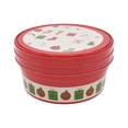 thumbnail image 1 of Christmas Festive Print Red Round Gift Storage Containers, Plastic, 2-pack, by Holiday Time, 1 of 8
