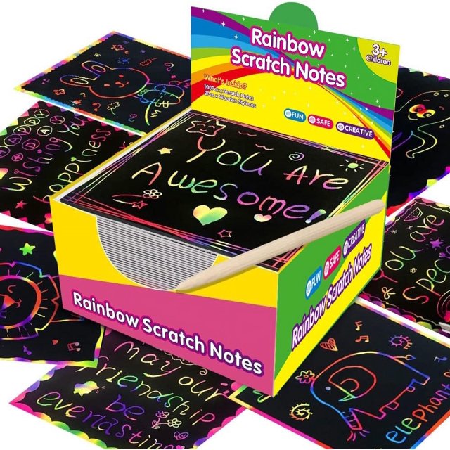 Clearance! 100 Sheets Of Notes Scratch Paintings Colorful Message Scratch Paper -border Hot Selling Graffiti Paintings Gift Decoration Cards Are Suitable For All Wearhouses Unclaimed