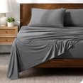 thumbnail image 1 of Bare Home Ultra-Soft Stretchy Sheet Set - Premium 1800 Collection - Deep Pockets - 3 Piece - Twin, Gray, 1 of 8