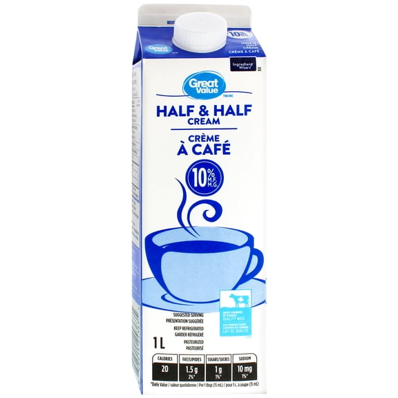 Great Value Half & Half Cream
