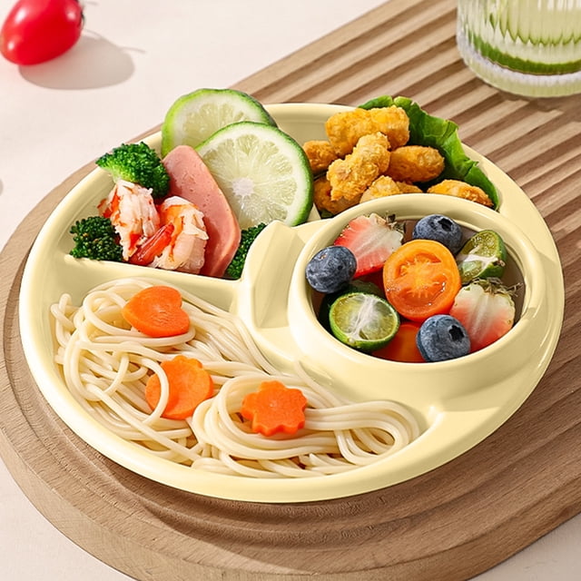Birdeem Portion Control Plate,5 Compartment Divided Plate for Healthy Eating and Meal Prep,Bento Style Lunch Plate with Sections for Food Separation,Dishwasher Safe Dinner Plate for Adults & Family