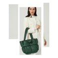 thumbnail image 3 of tredstone Nylon Stylish Puffer Tote Bag With Large Capacity Comfortable Shoulder Straps Padded Shoulder Bag White 1Set, 3 of 6