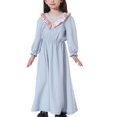thumbnail image 2 of XZNGL Long Sleeve Dress for Girls Muslim Long Dress Medium Big Girls Long Sleeve V Neck Colorblock Dress Girls Long Sleeve Dress Girls Long Dress V Neck Dress, 2 of 6