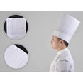 thumbnail image 4 of 20x Chapeau de Chef Jetable Casquette de Cuisinier Restauration Alimentaire Cuiseur Service Alimentaire Blanc Rond 11 Pouces, 4 of 8