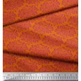 thumbnail image 3 of Soimoi Orange Cotton Poplin Fabric Filigree Damask Print Fabric by Yard 42 Inch Wide, 3 of 3