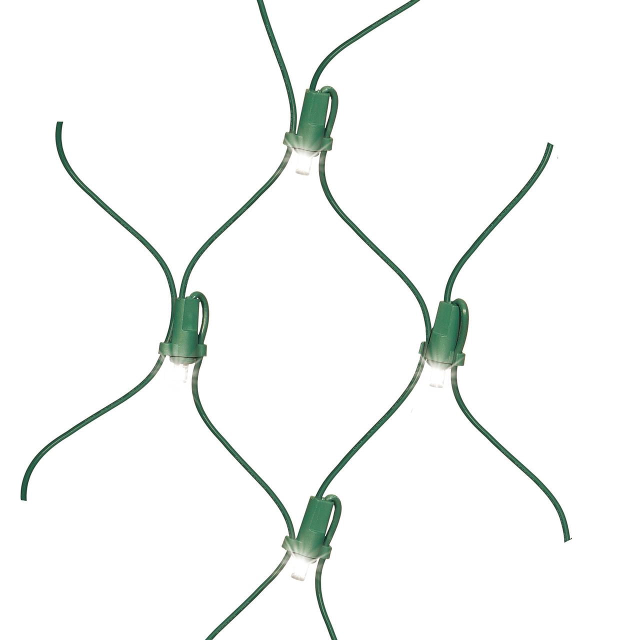 EZ-Illuminations 4'x4' 100-Count LED Net Lights, Warm White with Cool White Flicker