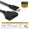 thumbnail image 1 of HDMI Splitter Adapter Cable - HDMI Splitter 1 in 2 Out/HDMI Male to Dual HDMI Female 1 to 2 Way for HDMI HD, LED, LCD, TV, Support Two TVs at The Same Time, 1 of 8