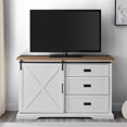 thumbnail image 4 of Farmhouse 56" Sliding X Barn Door Sideboard in Rustic Oak/Brushed White, 4 of 8