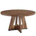 thumbnail image 2 of Fnova 47" Round Dining Table for 4 People, Modern Farmhouse Wooden Kitchen Table, Walnut (Chairs Not Included), 2 of 13