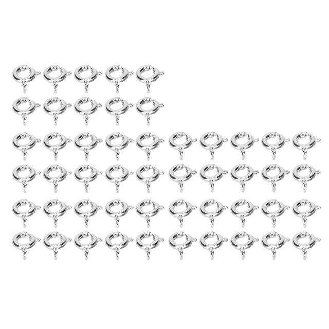 TOPINCN 50pcs 6mm Copper Spring Rings Round Clasps with Big Hole, Easy to Open and Close, Jewelry Spring Clasp for Jewelry Making