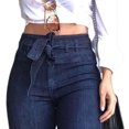 thumbnail image 4 of pitrice Women Wide Leg Jeans High Waist Flared Pants Solid Color Strap Spring Summer Hip-Lifting Ladies Trousers For Office Blue S 1Set, 4 of 6