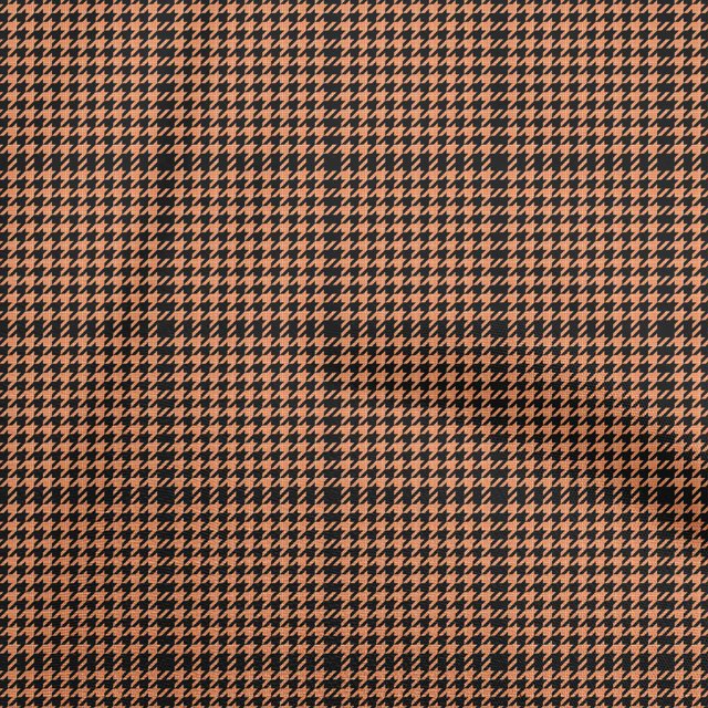 oneOone Polyester Spandex Black Fabric Houndstooth Fabric For Sewing Printed Craft Fabric By The Yard 56 Inch Wide