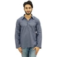 thumbnail image 1 of Atasi Kurta Gris pour Homme Chemise à Col Rabattu Col Ethnique Indien Vêtements-Petit, 1 of 7