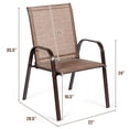 thumbnail image 2 of Costway 2PCS Patio Chairs Dining Chair Deck Yard W/Armrest Brown, 2 of 9