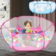 thumbnail image 2 of ODOMY Foldable Waterproof Ocean Ball Pool Tent Outdoor Indoor Play Pit Small Animal Cage Pink, 2 of 16