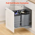 thumbnail image 2 of VEVOR Double Pullout Waste Container Kitchen Trash Can with Soft Close Grey 27QTx2, 2 of 9