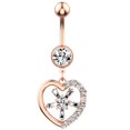 thumbnail image 1 of Bague ventre en acier inoxydable - Strass Heart Navel Bague Piercing Bijoux Piercing, 1 of 6