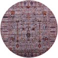 thumbnail image 1 of Ahgly Company Machine Washable Indoor Round Industrial Modern Velvet Maroon Purple Area Rugs, 5' Round, 1 of 7