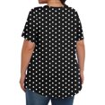 thumbnail image 3 of Plebaso Hauts pour Femmes Grande Taille Manches Courtes Blouses Plissées Décontractées Col Rond Été Tuniques Amples, 3 of 6
